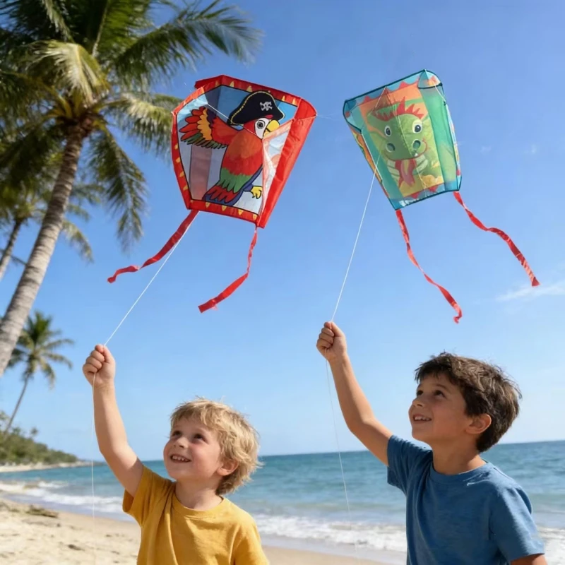 Cometas de bolsillo de nailon para niños, juguetes para exteriores, cometas de viento, deportes, windsurf, coloridas, arcoíris, pequeñas.