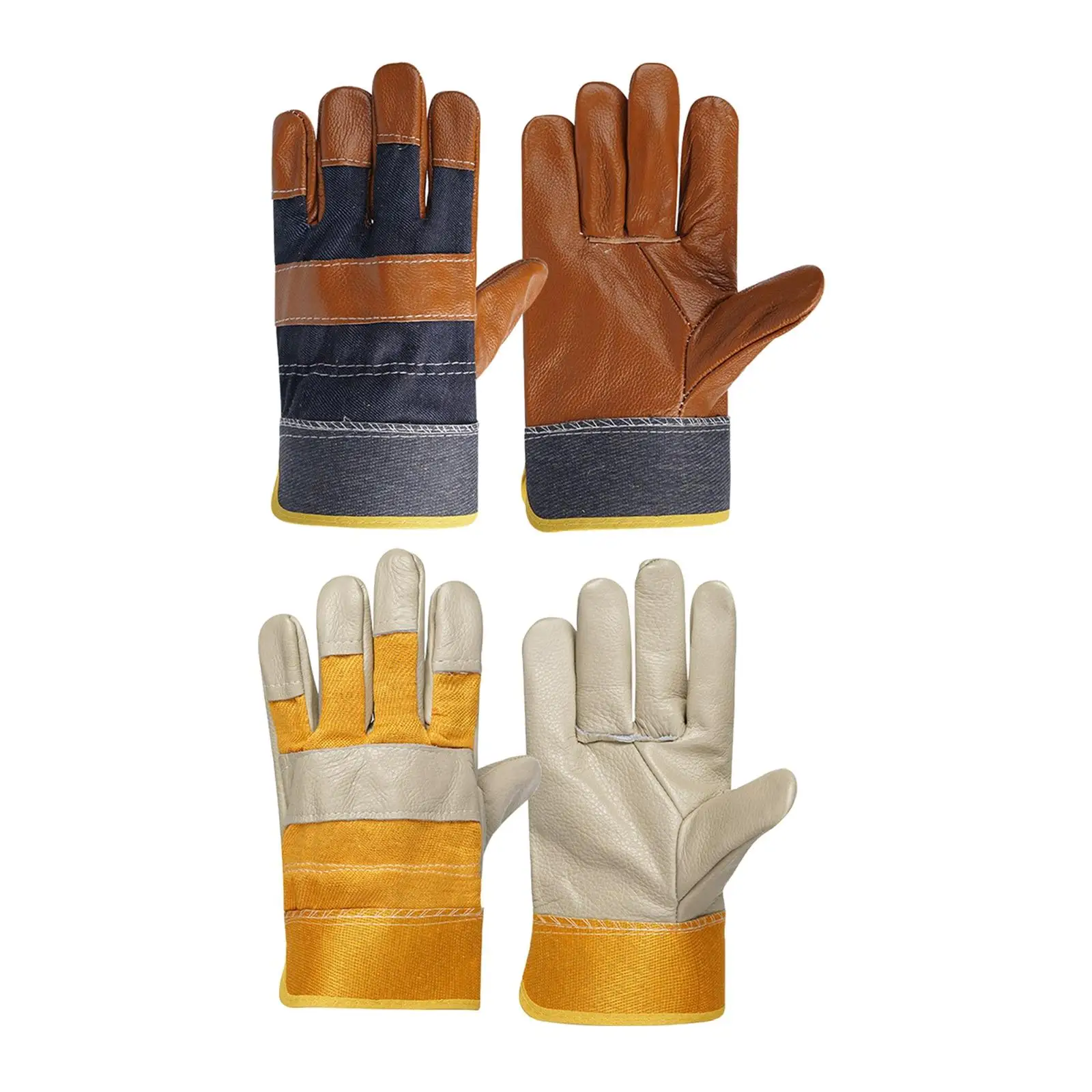 Cowhide Welding Work Gloves Fireproof Protective Gloves Heat Resistant Welding Accessories for Furnace, Baking, Stove, Welding