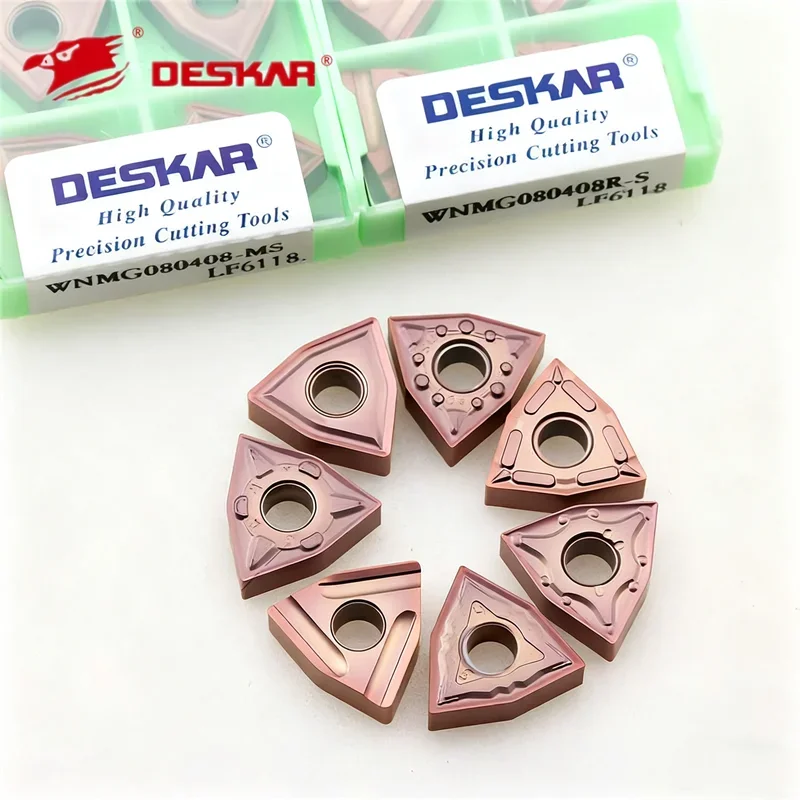

10PCS DESKAR WNMG080404 WNMG080408 WNMG080412 HS MM MS MA JMS MQ R-S L-S LF6118 CNC Turning Tools Lathe Cutter Stainless Steel