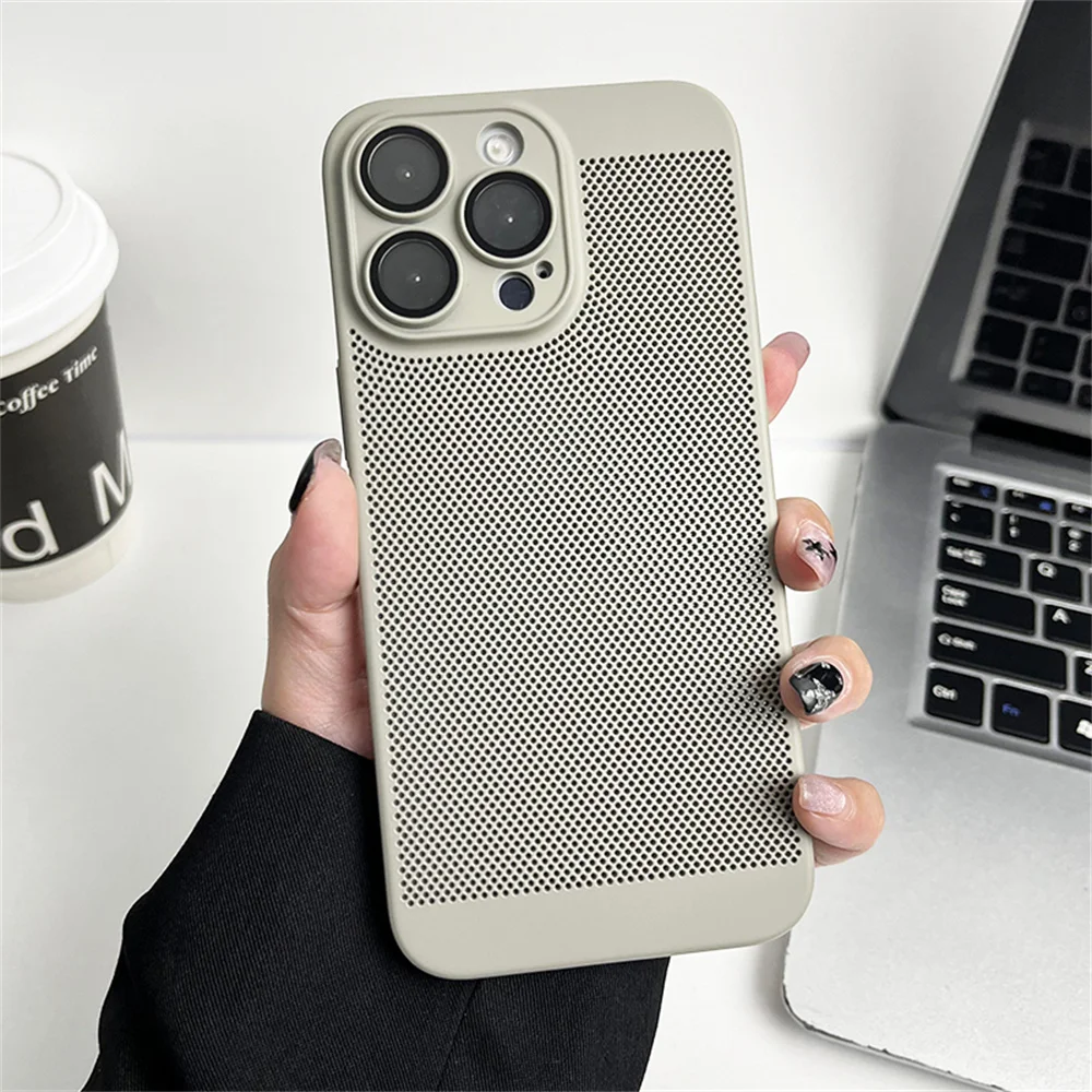 Original Kühlung Matte Wärmeableitung Fall Für iPhone 17 16 15 14 13 12 11 Pro Max X XS Max XR 7 8 Plus 17 Luft Metallic Abdeckung – Detail 16