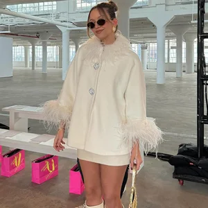 Zarif-boyun-of-tüyler kazak kadınlar için rahat, katı, tek göğüslü ceket bayan, sonbahar, şık, gevşek yüksek sokak dış giyim tops-tr Tüy yakasına yapılan 8 çekirdekli satışlar-no. 6