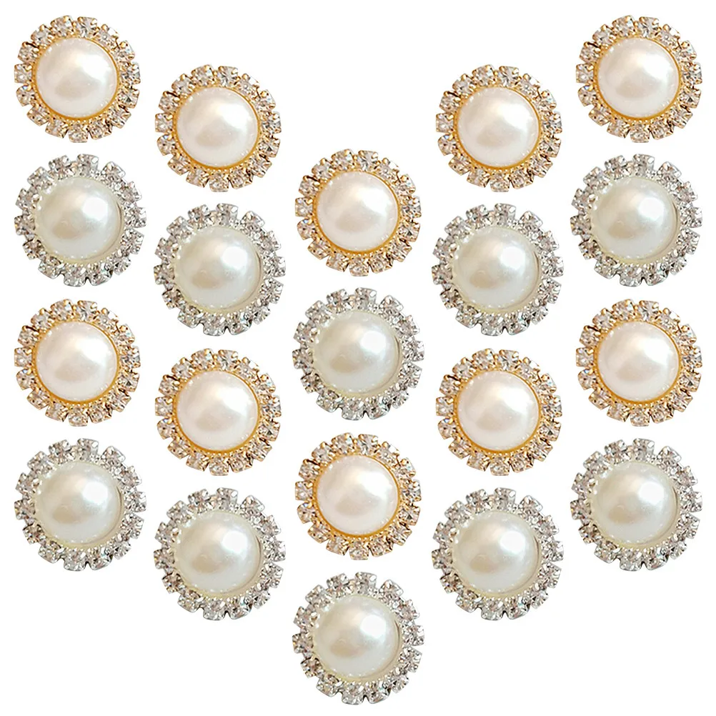 

20pcs Pearl Rhinestone Hairpin Decorations Flatback Diy Craft Supplies For Jewelry Making Hair Accessories Art Projects Pearls