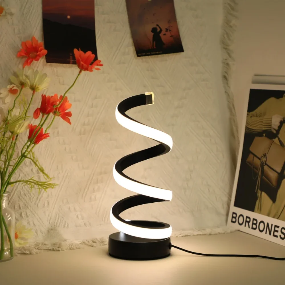 

1PC Modern S Desk Lamp USB External Luminescent Tricolor Bedroom Desktop Decorative Eye Lamp