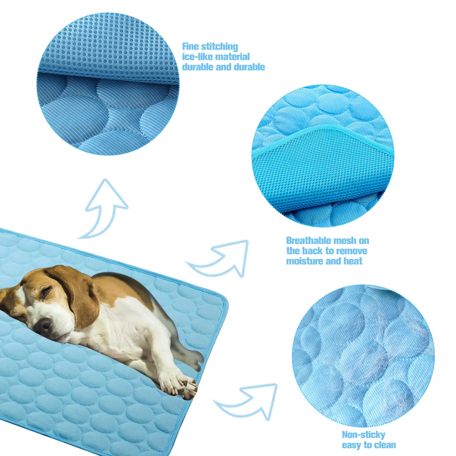 Dog Cooling Mat Large Cooling Pad Summer Pet Bed for Dogs Cats Kennel Pad Breathable Pet Self Cooling Blanket Dog Crate Sleep