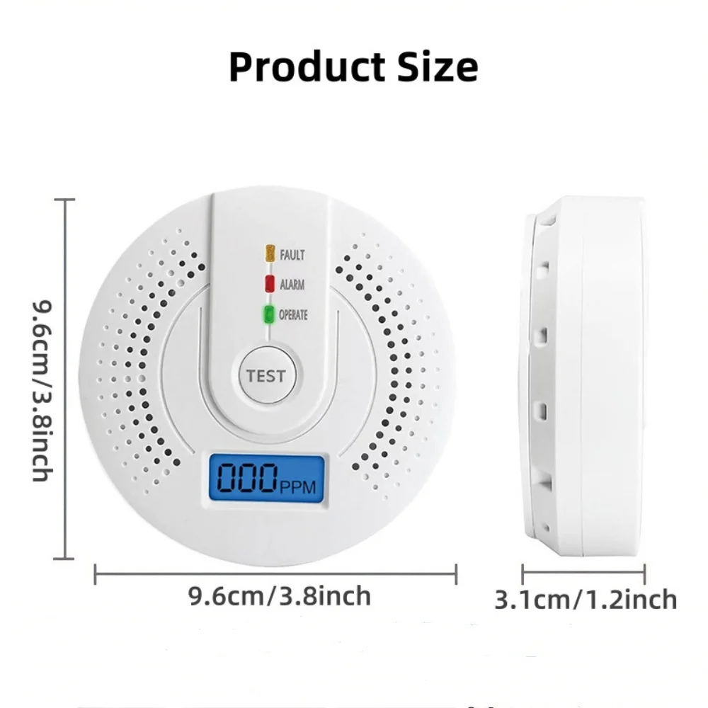 كاشف أول أكسيد الكربون إنذار أول أكسيد الكربون يعمل بالبطارية إنذار تحذير CO إنذار لاسلكي محمول للمستودع المنزلي