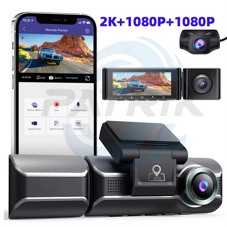 4K 3-Lens Dash Cam With Night Vision 360° 4CH Panoramic Car DVR WiFi Ultra HD Recording Brv 360 Camera And Dvr For Hondas Car