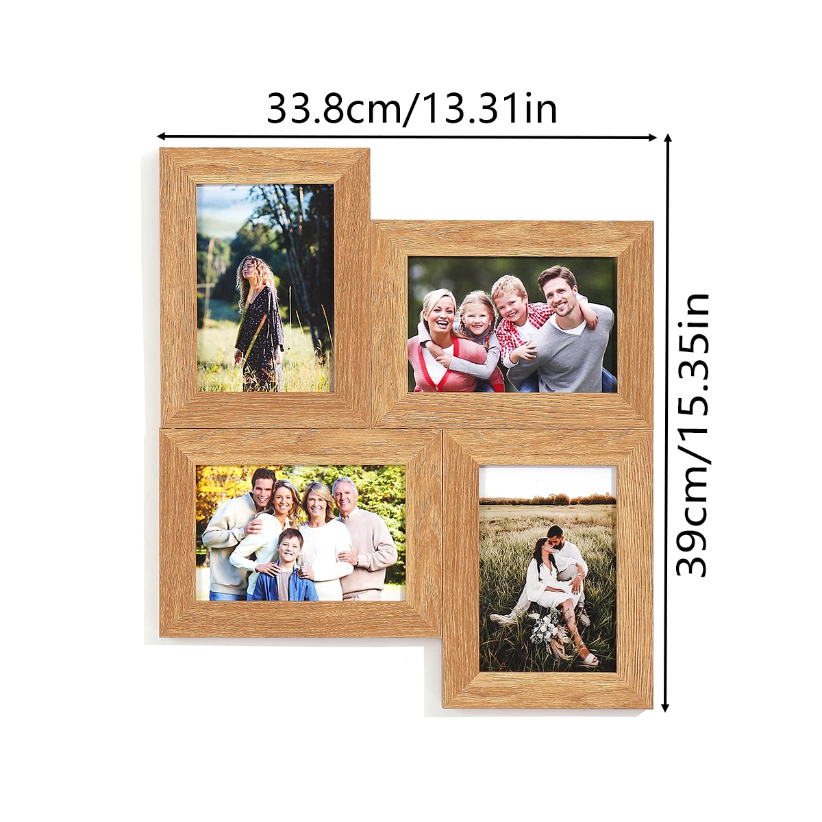 1PC 4x6 collage photo frame, wall hanging multi-opening photo frame, display multi-photo home wall decoration, wood photo frame