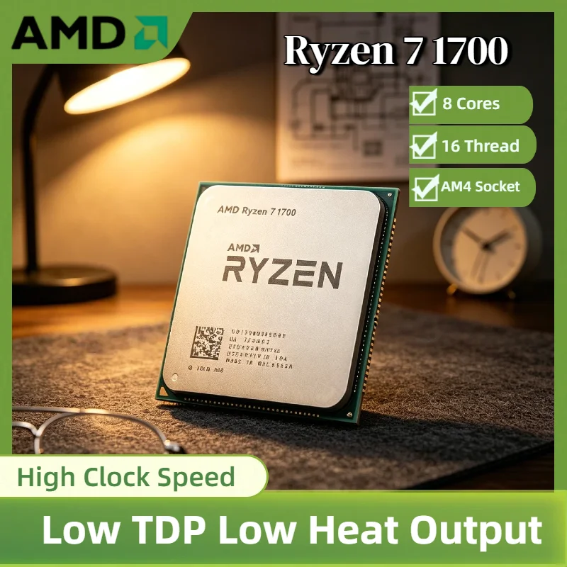 

AMD Ryzen 7 1700 8 Core 16 Thread 3.0GHz Boost 65W AM4 Desktop Gaming Processor Without Package Pro Max 4K Unit