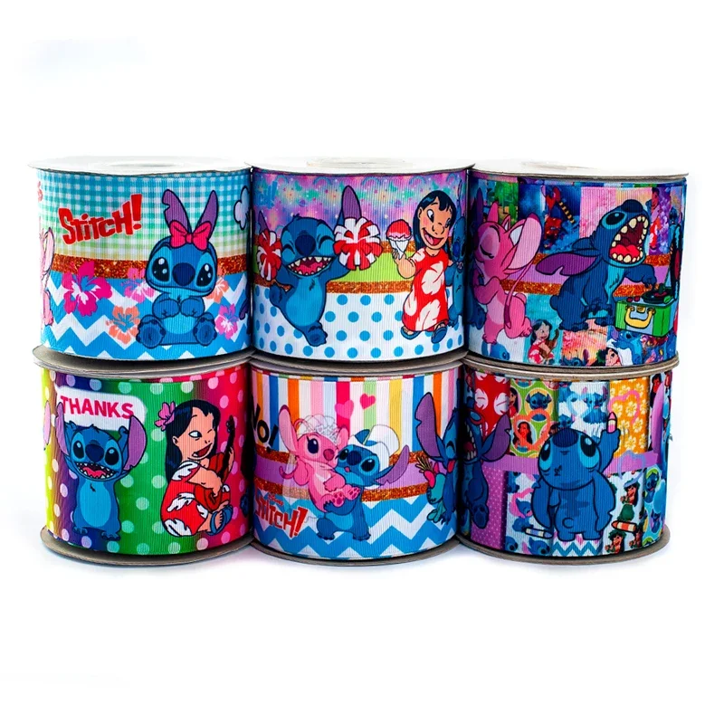 

10 Yards Disney Stitch Grosgrain Ribbon Cartoon Printed DIY Handmade Materials