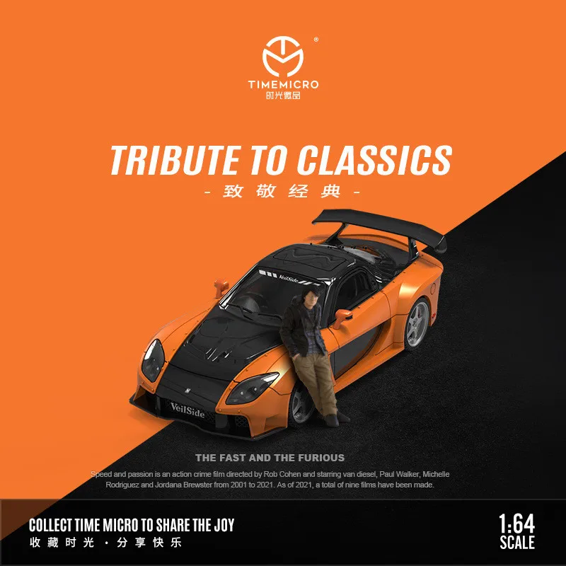 TimeMicro-TM 1/64 Fast and Furious Mazda RX-7 Diecast Car Model Alloy Simulation Collection Toy Gift For Boys#peetyeee view 2