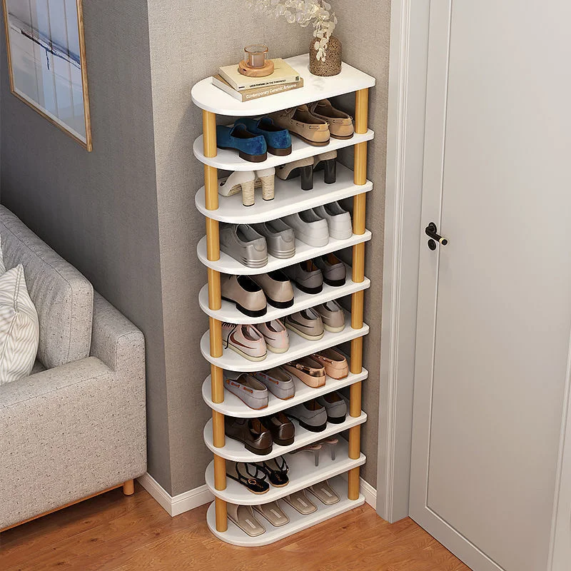 Home Small Shoe Rack Space-saving Storage Shoe Rack Shoe Rack Simple Shoe Cabinet Door Multi-layer Against The WallShoe Cabinets