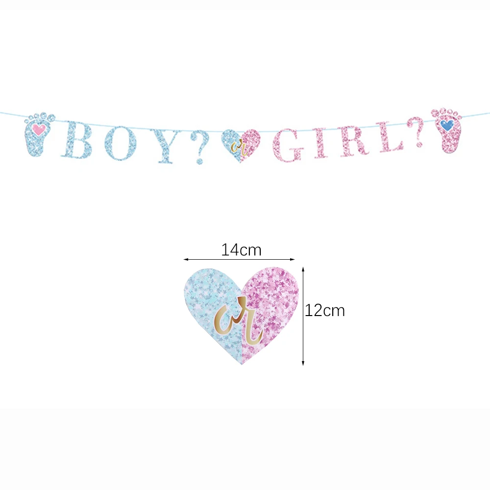 Geschlecht offenbaren Party Einweggeschirr Junge oder Mädchen Pappteller Tassen Servietten Babyparty Rosa Blau Baby Party Tischdekoration – Detail 4