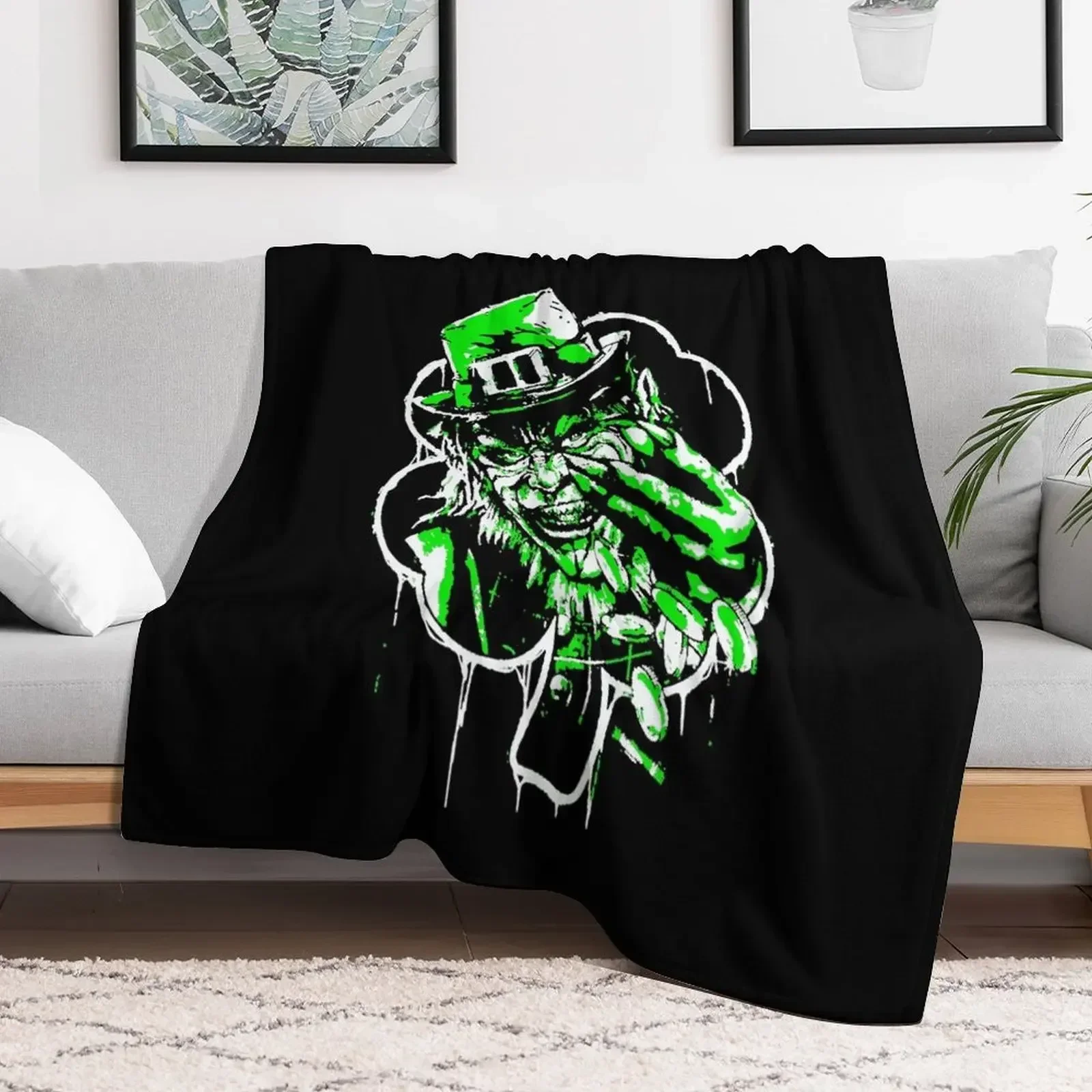 

Day Gifts Leprechaun Movie Neflix Cute Fans Throw Blanket Beach Fashion Sofas Blankets
