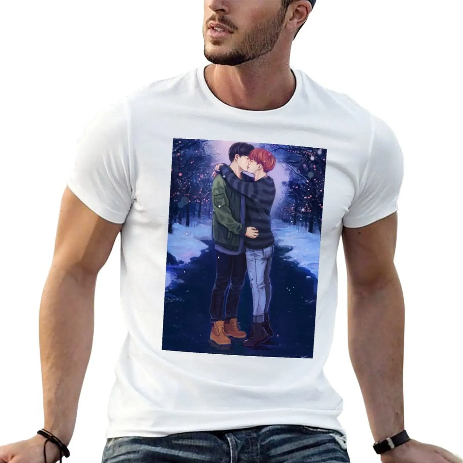

Jikook Commission T-Shirt cotton t shirt man man t shirt graphic cotton tshirt 100% T-Shirt