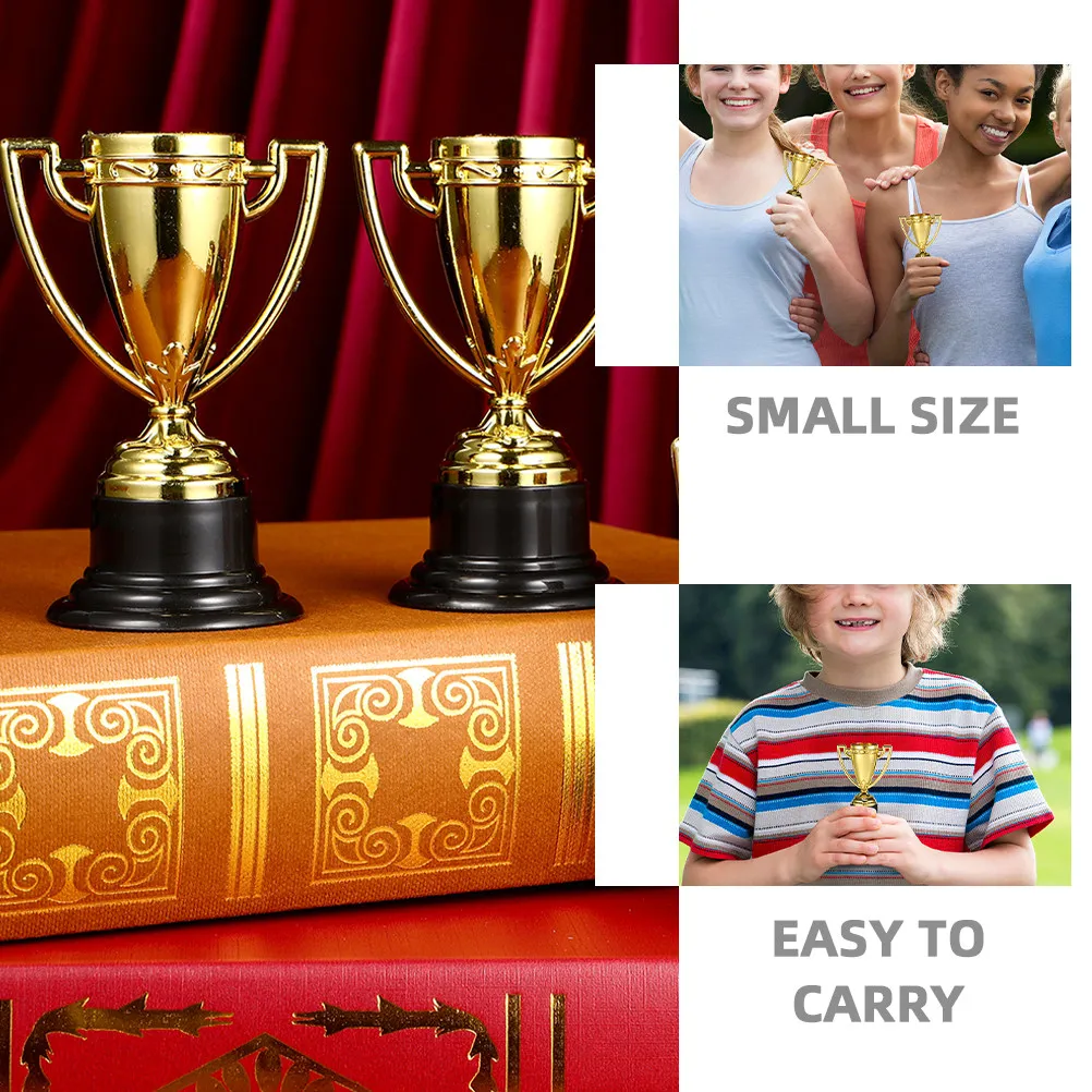 12Pcs Kids Plastic Mini Trophies Award Cups for Kindergarten Competitions Outdoor Games Classroom Rewards Party Favors