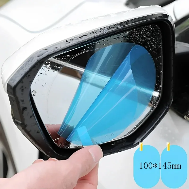 Car Rearview Mirror Protective Film Side Windows Sticker Anti Fog Glare Rainproof Waterproof Mirror Film Clear Nano Coatin