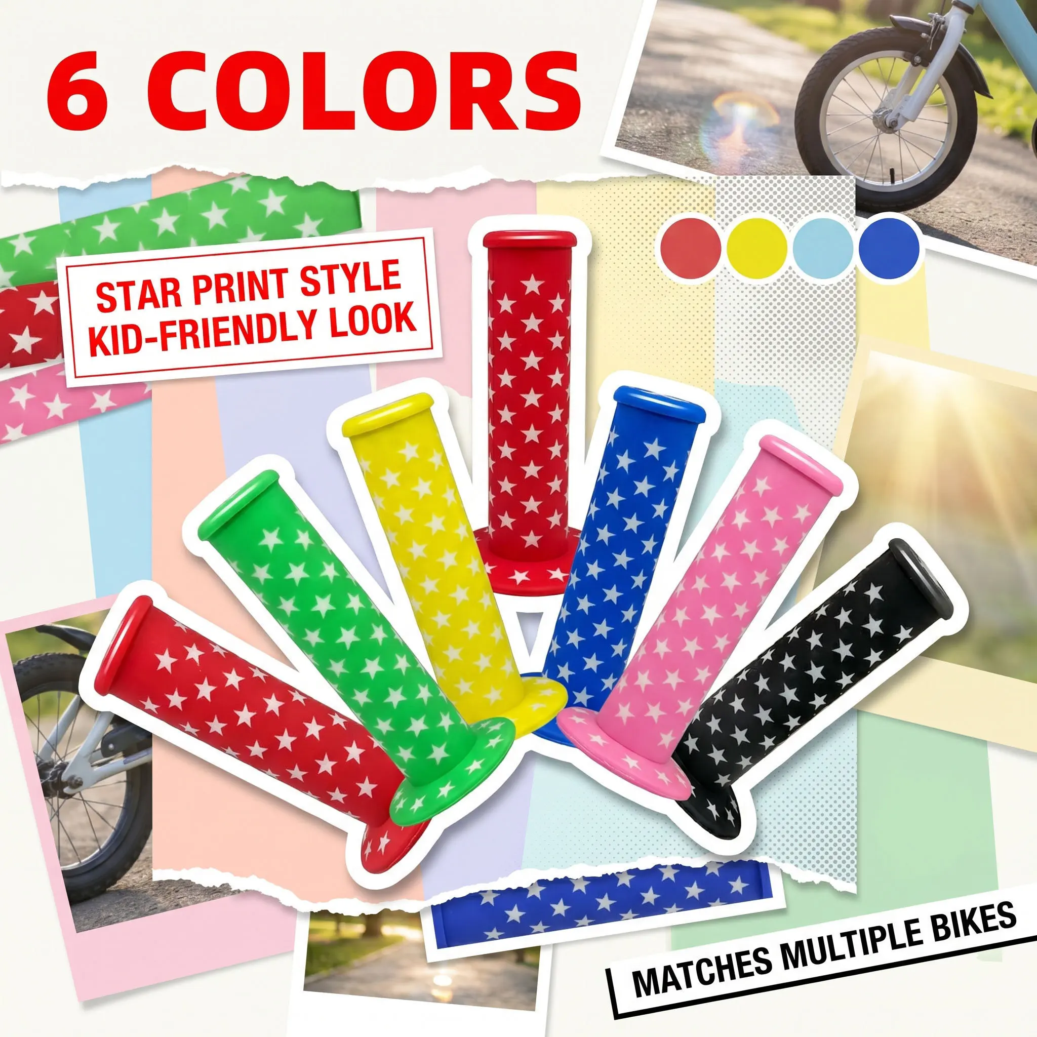 1-2 Paar Gummi-Fahrradlenkergriffe 22 mm, rutschfest, für Kinder, Fahrradlenker, Kinder-Dreirad, Roller-Zubehör – Detail 8