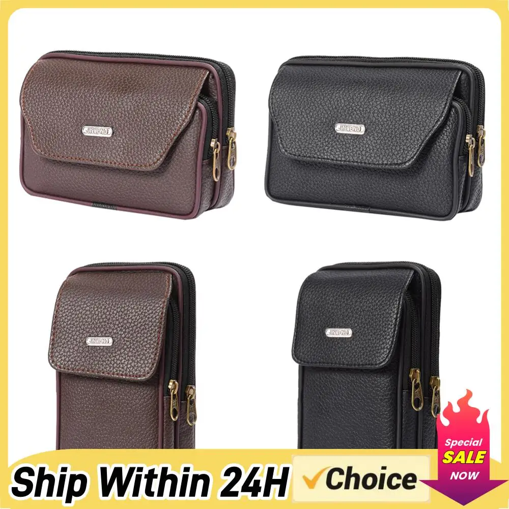 

Men Cell Phone Waist Case Bag Pouch Small Leather Mobile Phone Belt Clip Bag Wallet Purse Pocket Leather Cell Phone Holster