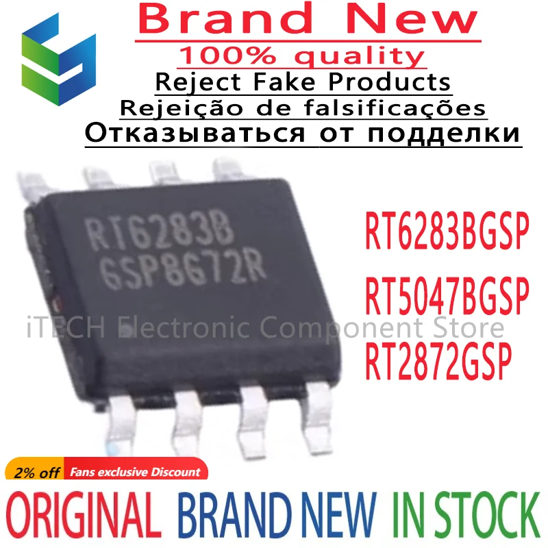 5-10Pcs 100% New RT2872GSP RT2872 RT5047BGSP RT5047B RT6283BGSP RT6283B SOP8 Brand New Original Chips Ic