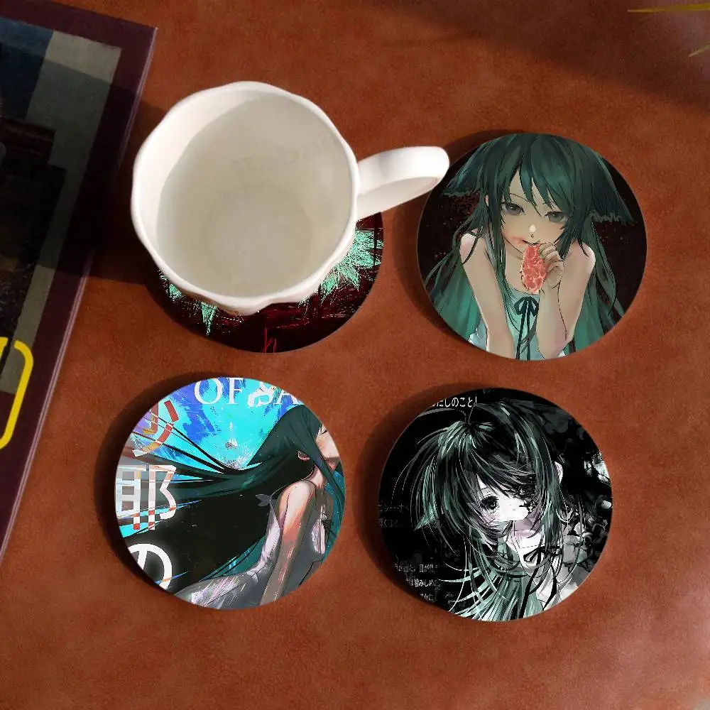 S-Saya no Uta The Song of Saya Wooden Coaster Colour Printing Cup Mat Home Desk Decoration Gifts