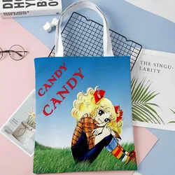 Print Tote Bag Women Shopping Bag Candy Handbag Girls Large Capacity Shoulder Bag Book Bag Shopper Bag 1014