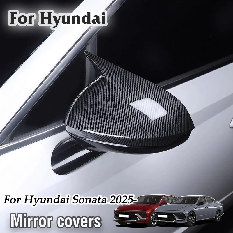 

For Hyundai Sonata 2025 2026 Car Bullhorn Style Side Rearview Mirror Protective Cover frame Decoration Exterior scratch proof