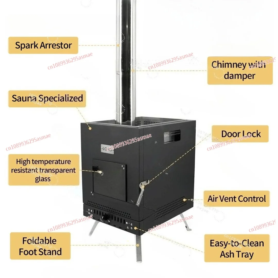 Portable folding dry stove Winter heating tent stove Reusable stainless steel sauna wood stove