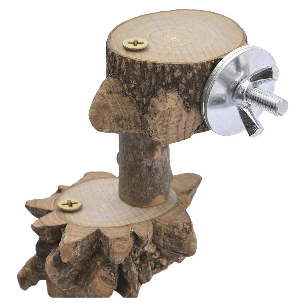 

Bird Platform Perch Playground For Budgie Parakeet, Cage Natural Wood Play Stand Parrot Flat Perches For Medium Birds