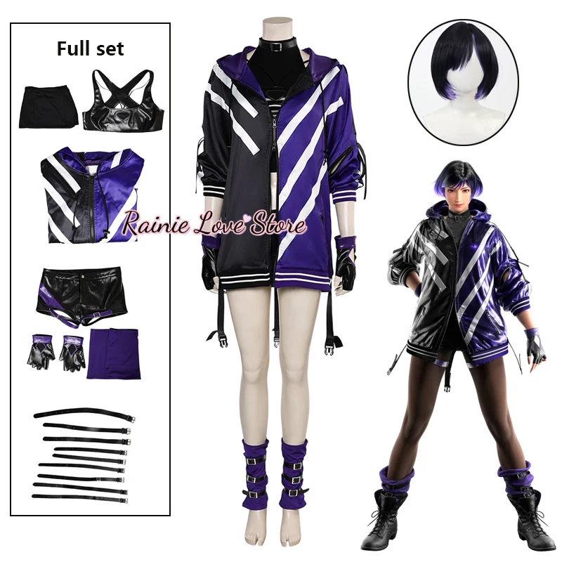 Game Tekken 8 Ling Reina Cosplay Costume Disguise Fantasia For Adult Women Tops Shorts Outfits Halloween Carnival Party Clothes