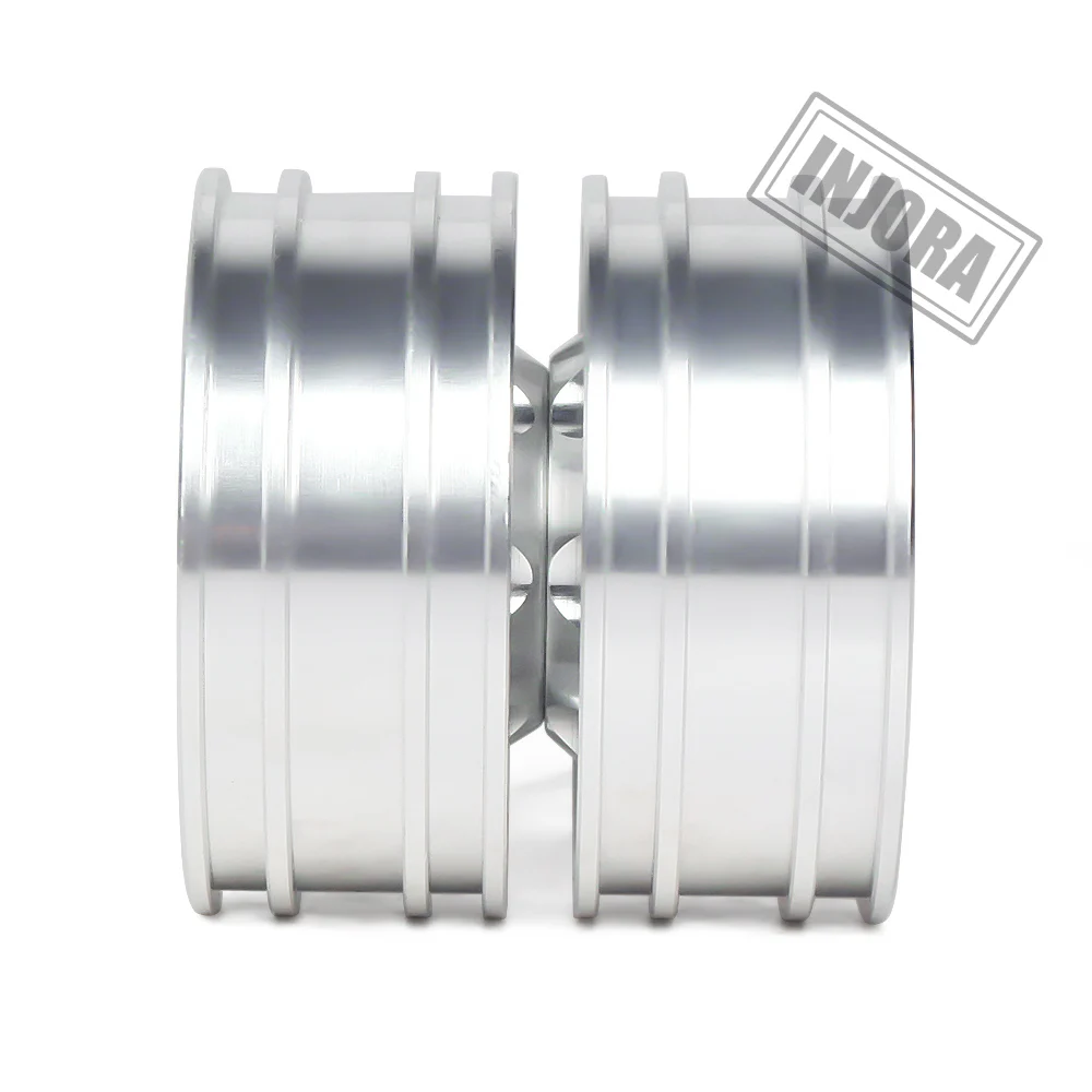 INJORA 2Pcs CNC Metal Front Rear Wheel Rim Hub for 1:14 RC Car Tamiya Tractor Truck