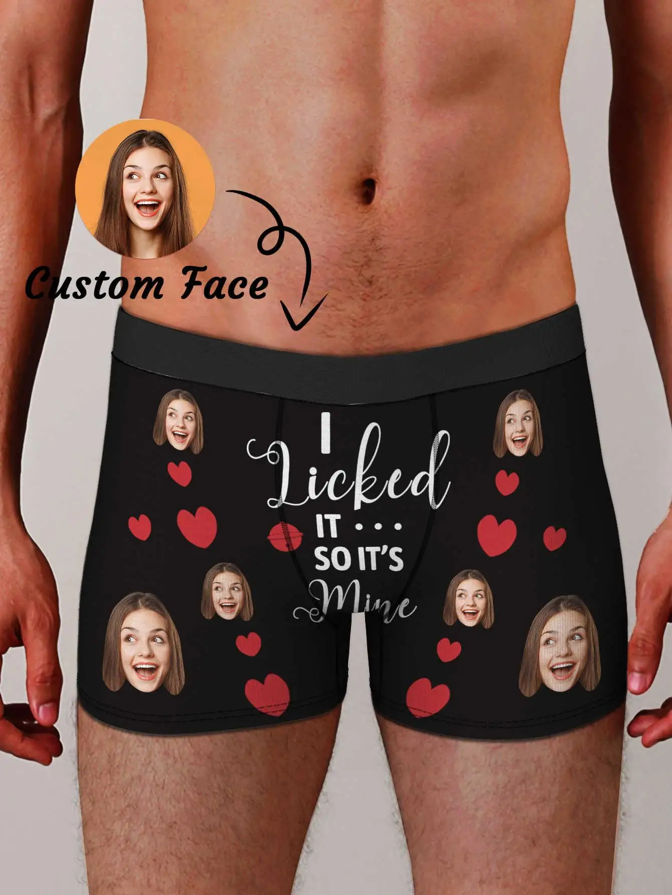 Custom Photo Mens Boxer Briefs Personalized Face Underwear Funny Gift for Boyfriend Husband Anniversary Birthday Valentines
