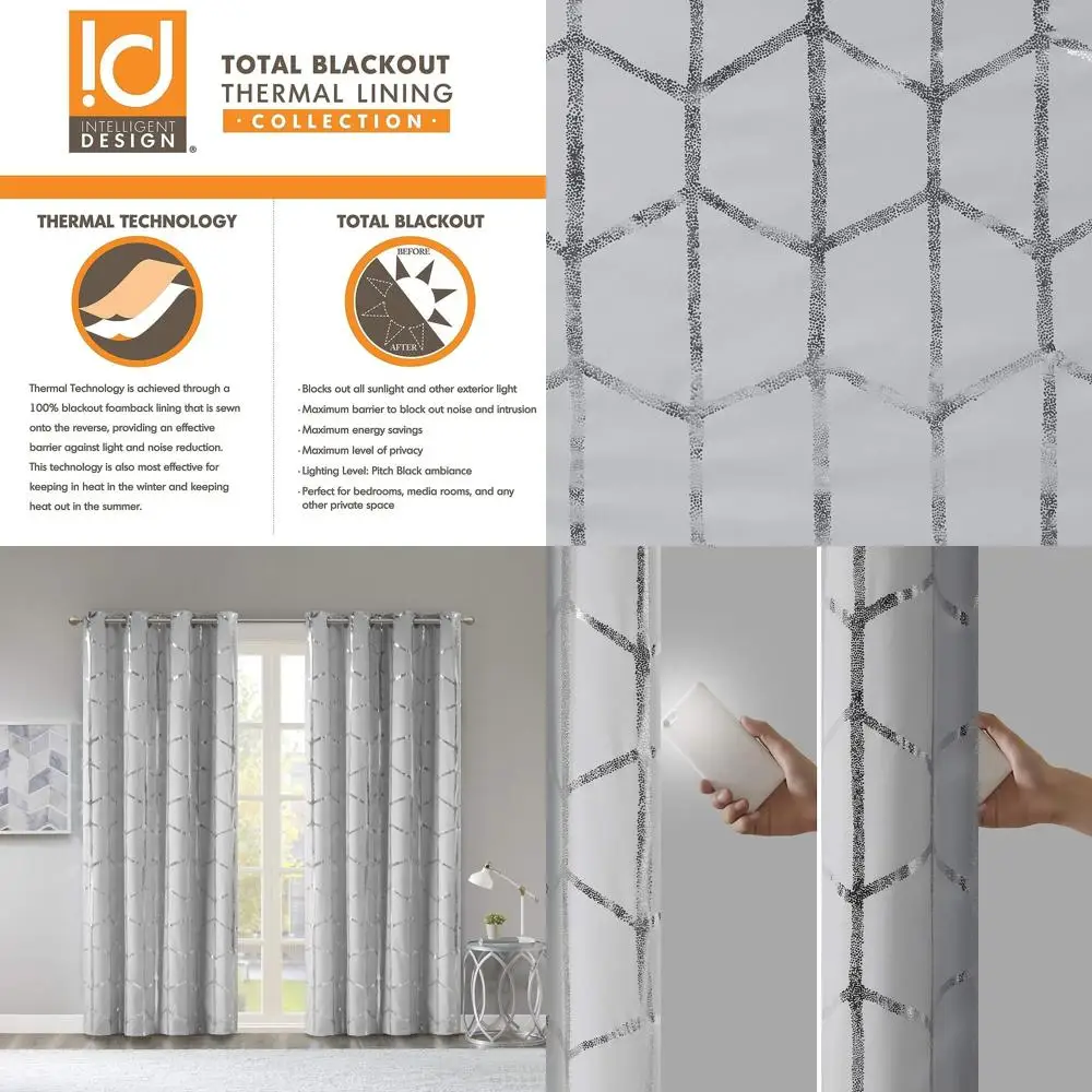 

Серая/серебристая термоизолированная светоблокирующаяся панель для штор, 50x63, 1 шт., для гостиной