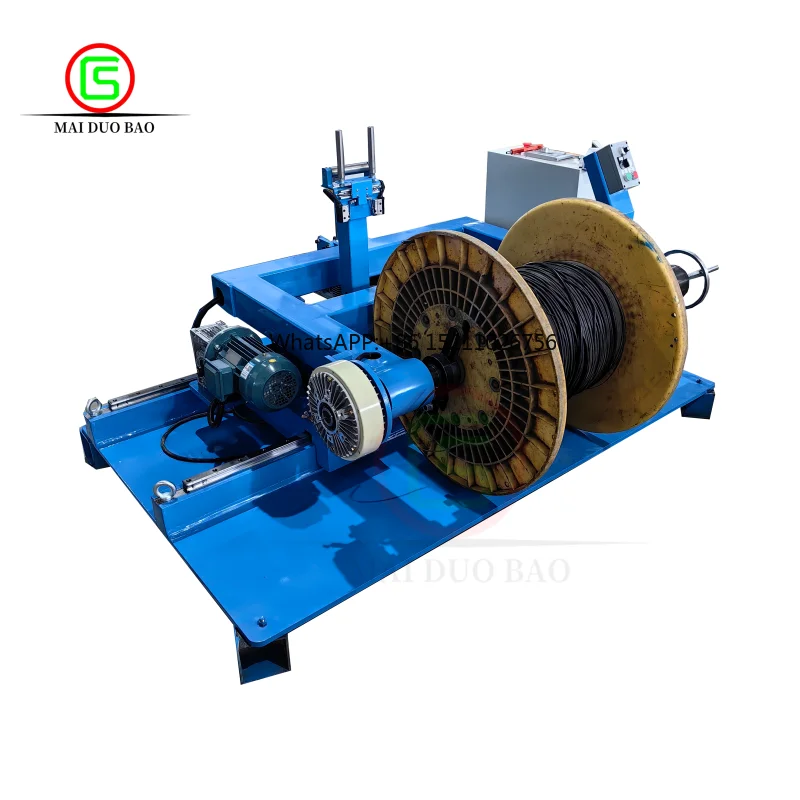 Automatic Metal Wire Rewinder Adjustable Movable Reel Pay-off Machine with Nylon Wheel for Metal Flat Wire Winding