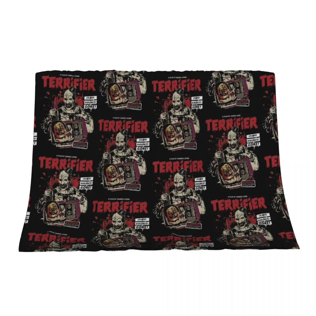 

Terrifier Horror Movie Throw Blanket Flannel Fabric Custom Large Blankets