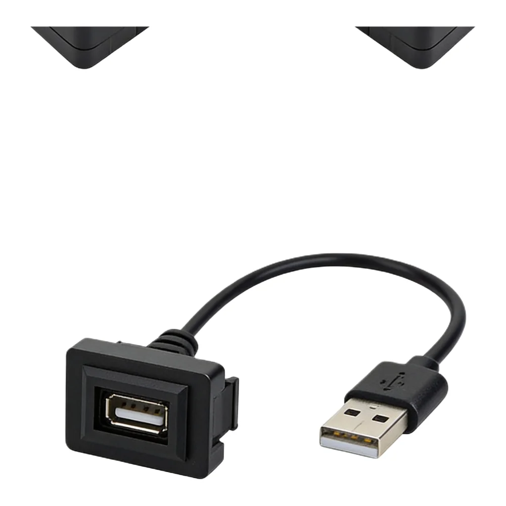 Car Accessories USB Socket Cable 23mm Wide X 33mm High 200mm Cable Length Compact Face Size Minimum Cut-out Size For FJ Cruiser