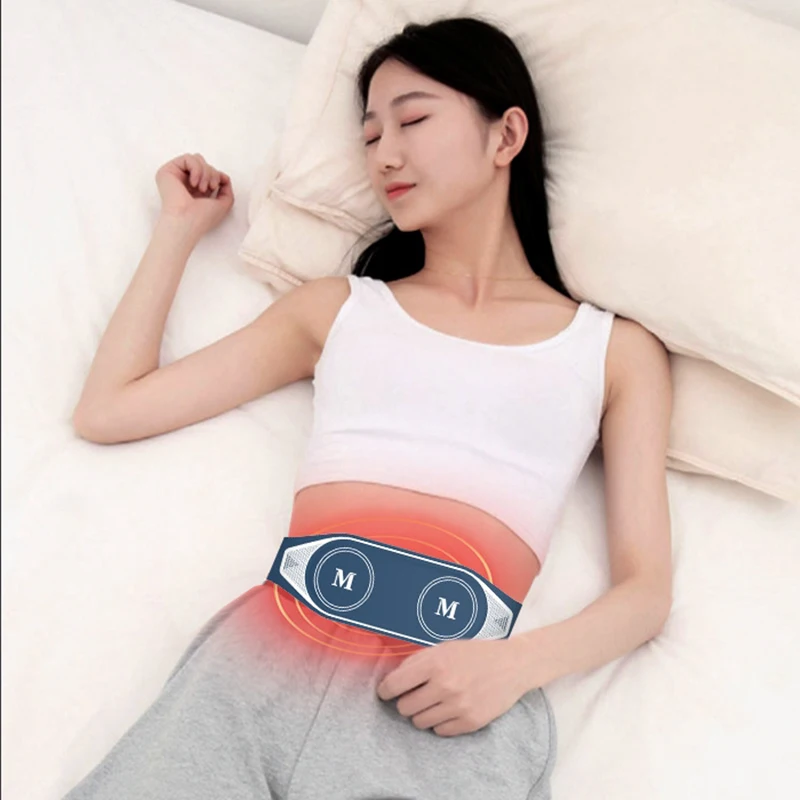 

Household Heat Therapy Vibrating Massage Belt Rechargeable EMS Pulse Massage Lumbar Support Belt Relieves Fatigue Waist Massager