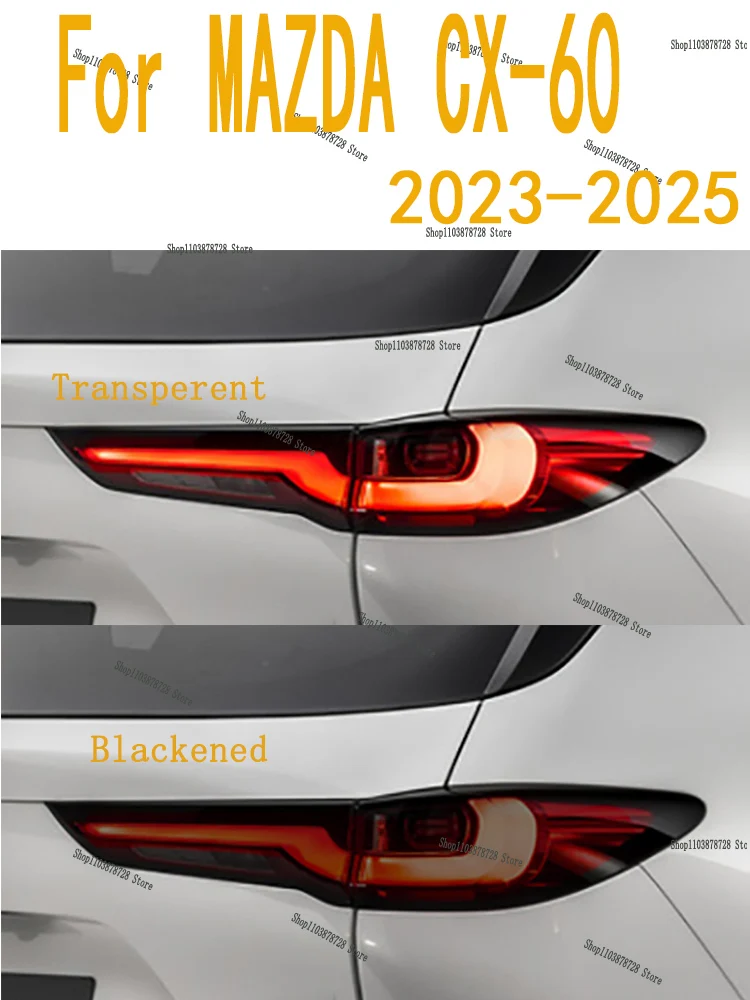 

For MAZDA CX-60 2023-2025 Rear Headlamp Car Styling Sticker Headlamps TPU Smoked Black taillight Protector Film accessories