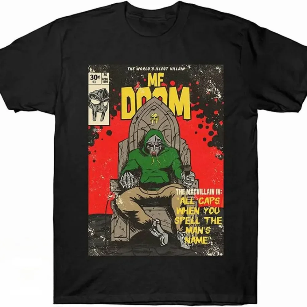 MF DOOM Madvillain The Masked Man Fantasy T-shirts Graphic Tshirt Tops Male Loose Hip Hop T Shirt Men Women Cotton T-shirts