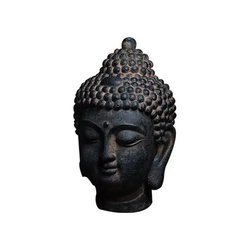 Buddhist Supplies of Southeast Asian Chinese Style, Buddha Head Figure Statues, Ice Cracks Old Crafts figure, Home Decor ornamen