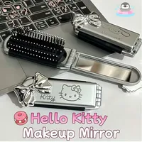 Hello Kitty Adorable Portable Foldable Air Cushion Comb Makeup Mirror for Women Perfect Gift Ideal Present Ladies Best Gift Girl