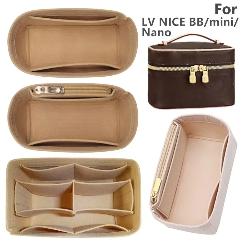 Felt Handbag Insert Bag Storage Organization Purse Liner Bag Support Portable Bag Organiser for LV Nice Nano/Mini/BB/Vanity