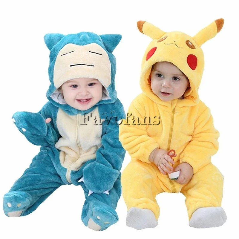 

0-3Y Kigurumi Kids Pajamas Zipper Anime Cosplay Costume Winter Flannel Boy Pyjama Baby Girl Onesie Halloween Christmas Gift