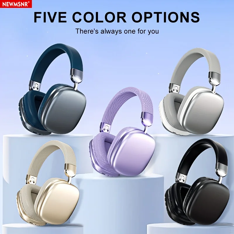 Auriculares NEWMSNR de alta fidelidad con calidad de sonido, auriculares Bluetooth inalámbricos plegables con micrófono HD, auriculares para jugadores con reducción de ruido para iPhone