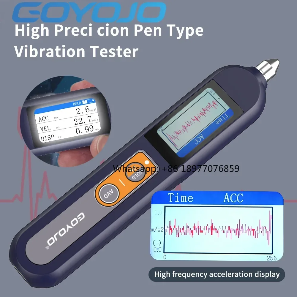 Pen Type Vibration Meter Portable Vibrometer With Waveform Spectrum Display PEAK RMS P P Vibration Analyzer