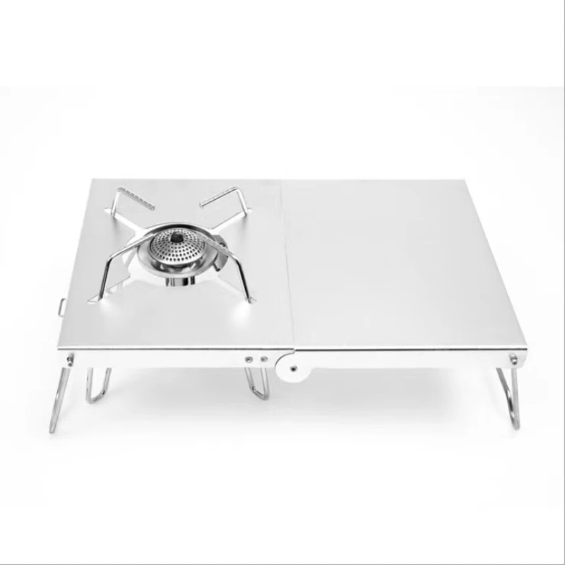 Camping Folding Table Outdoor Folding Japanese Thermal Insulation Table Camping Stove Head Support Aluminum Alloy Camping Stove