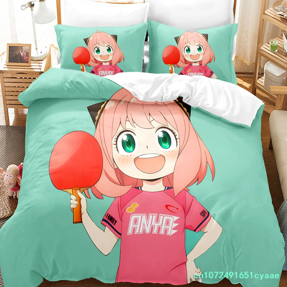 SPY×FAMILY Bedding Set Anime Anya Forger Quilt Cover Single Double Size With Pillowcase Boys Girls Bedspread