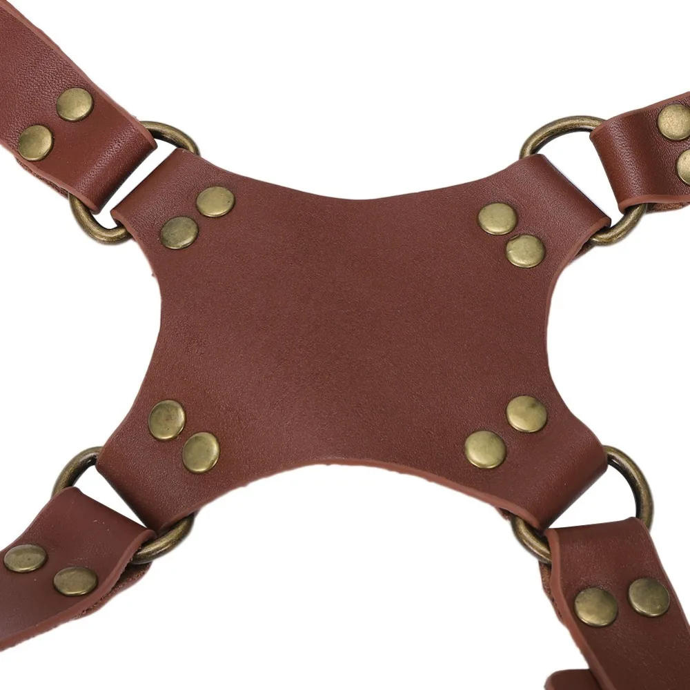 Genuine leather Camera Strap Brown color Double shoulder design Camera Harness Quick shoot style Adjustable length DSR Belt