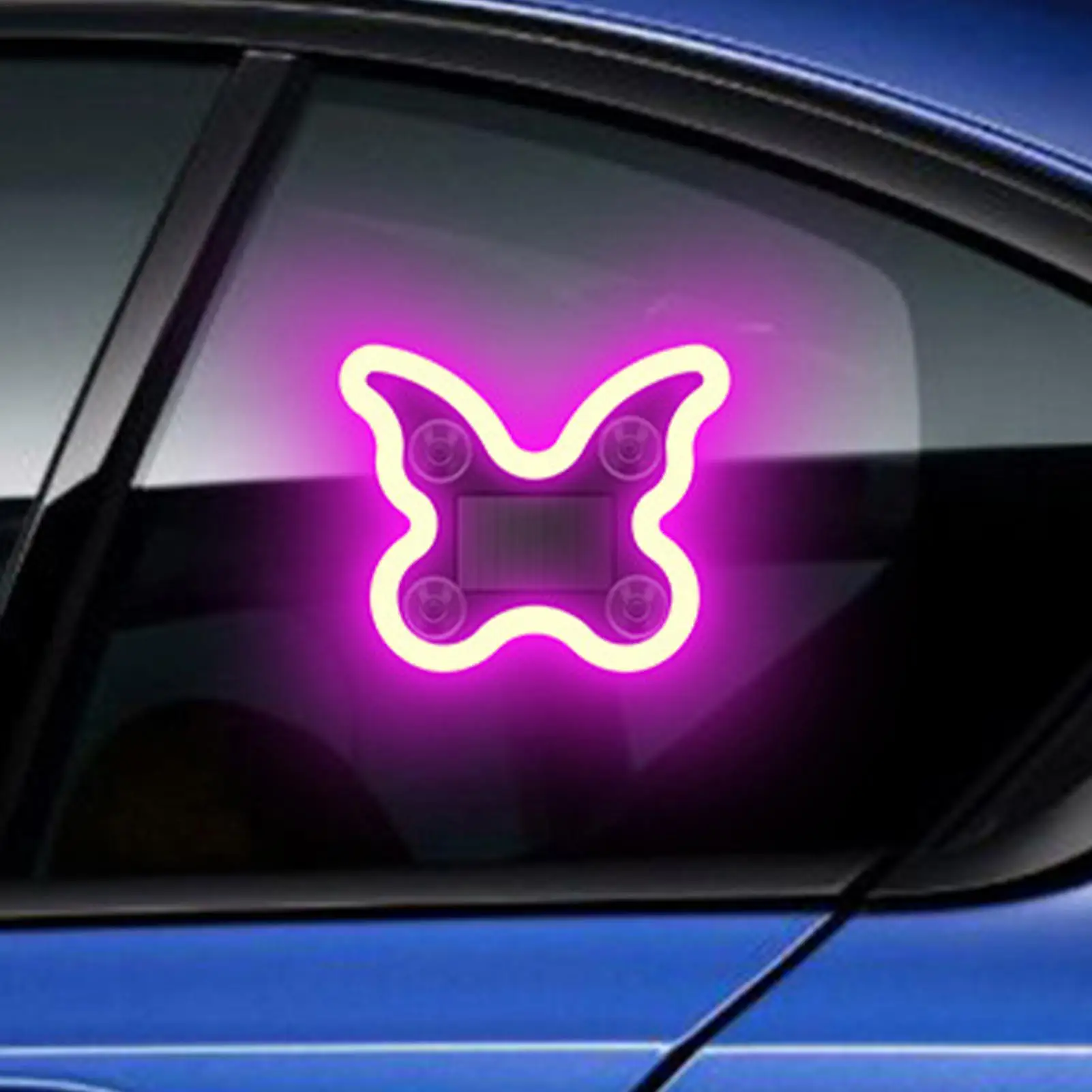 

Solar Powered Car Window Light 6 Modes Butterfly Exterior Lamp Suction Cup Solar LED Car Light With Vibration Sensor For