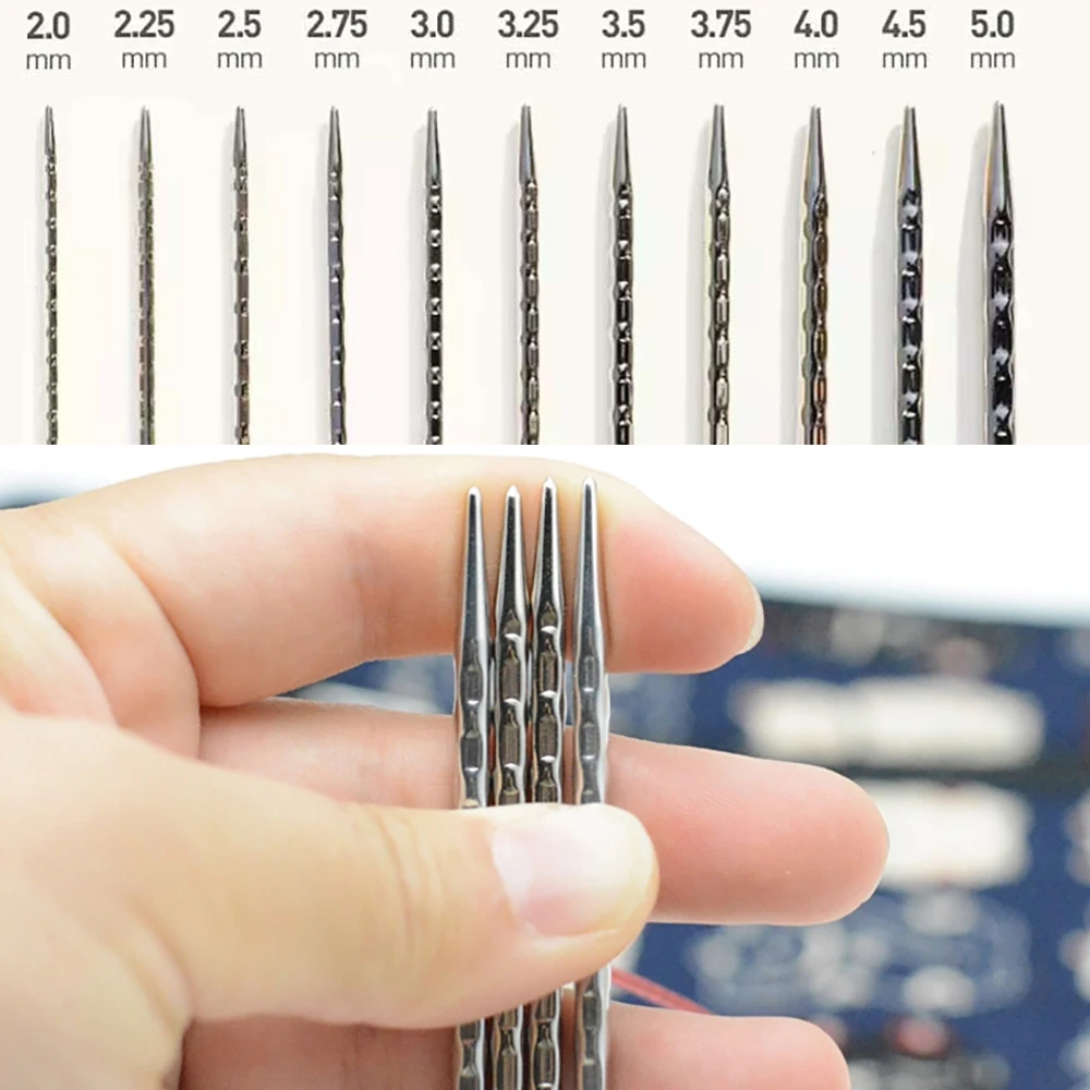 60cm Knitting Tools 2.0-5.0mm Square Needles Hollow Metal Weaving Pins DIY Knit Multi-Functional Accessories Sweater Tools
