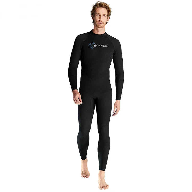 Men's 1.5mm Long Sleeves Submarine Suit Jumpsuit One-piece Oversized Warm and Cold Resistant Snorkeling and Surfing Swimsuit